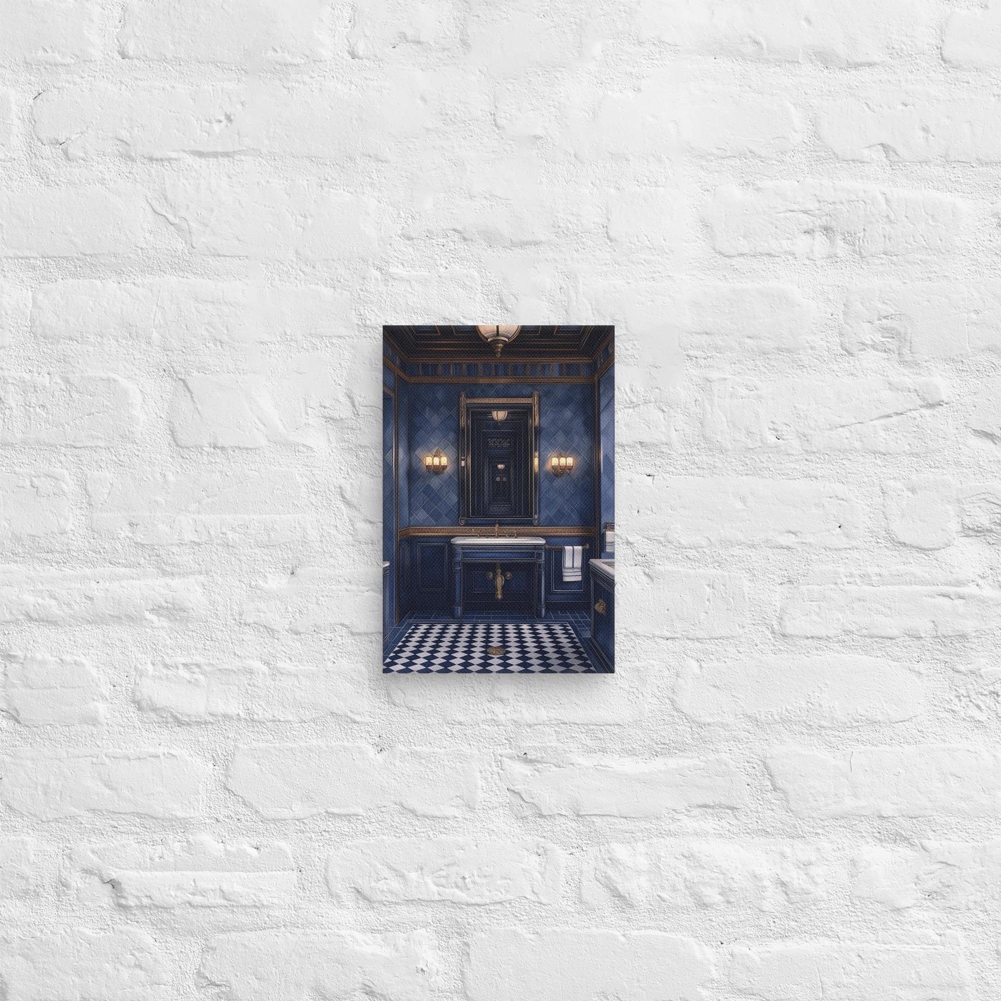Royal Blue Elegance Bathroom Canvas 38