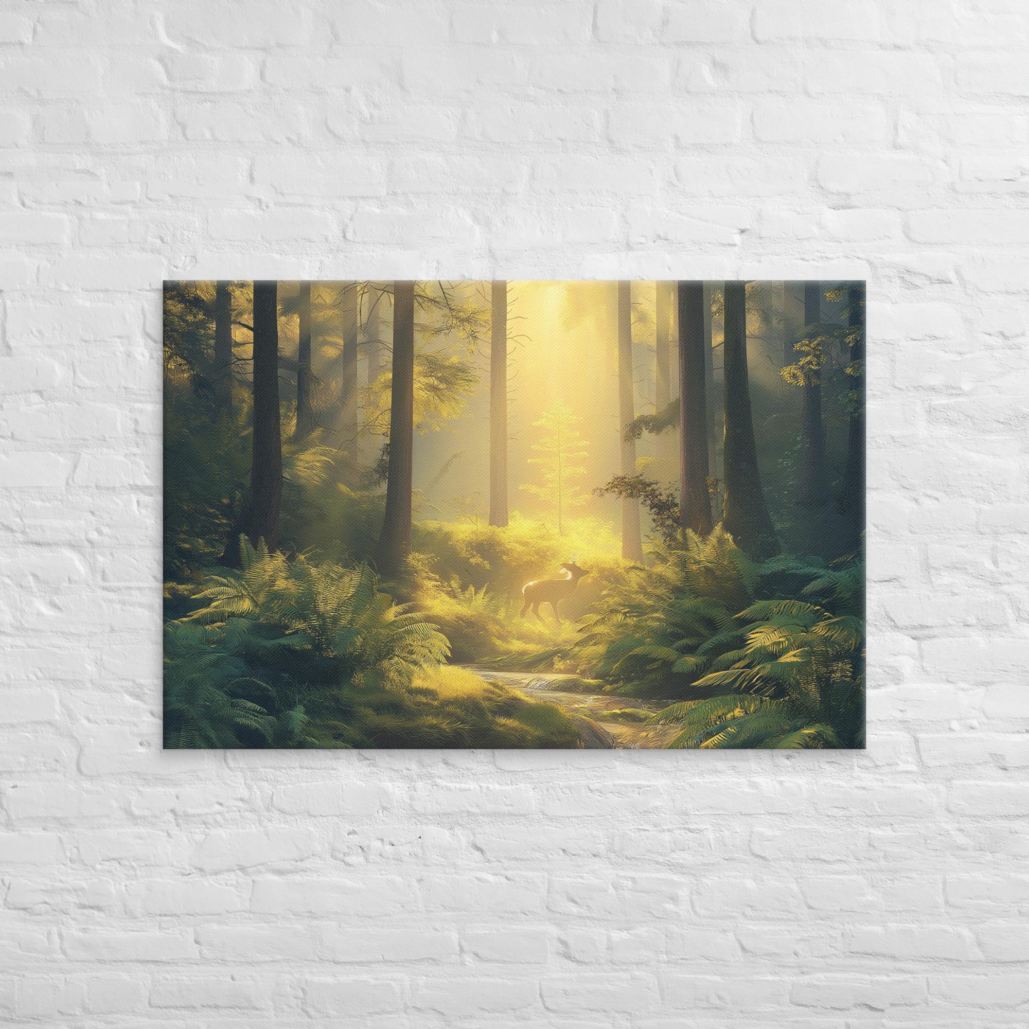 Golden Serenity, A Forest at Dawn Canvas 33