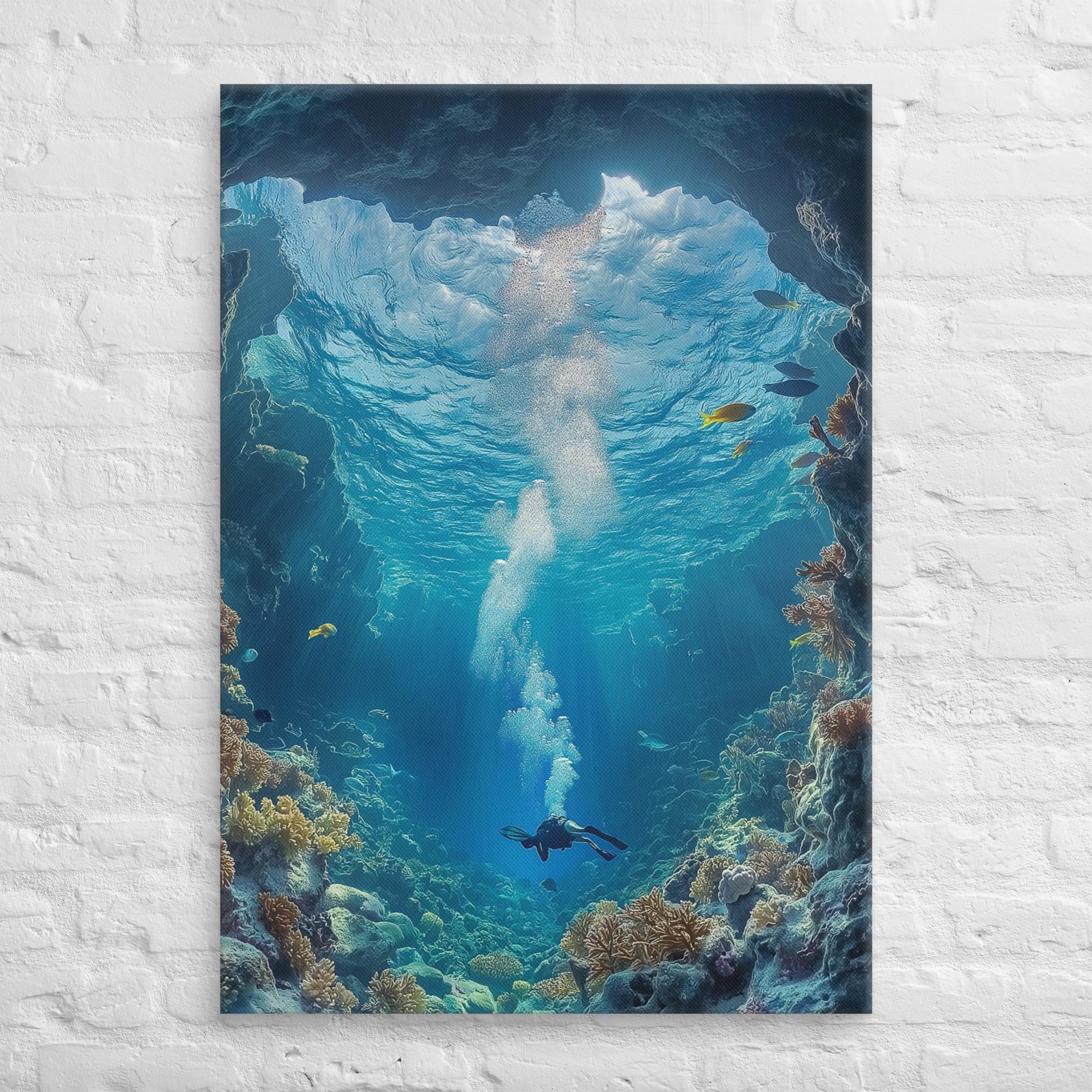 Exploring the Blue Abyss Canvas 28