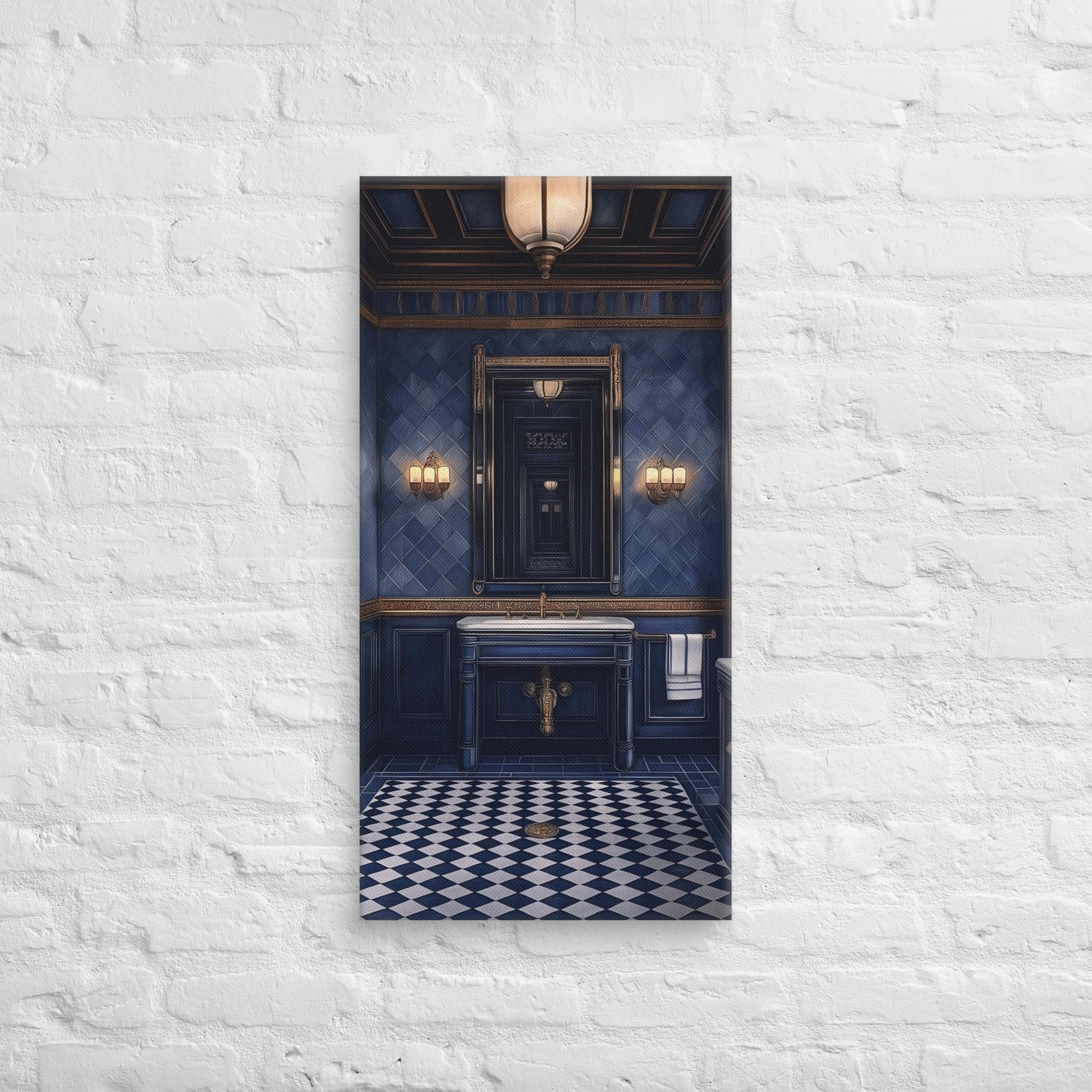 Royal Blue Elegance Bathroom Canvas 11