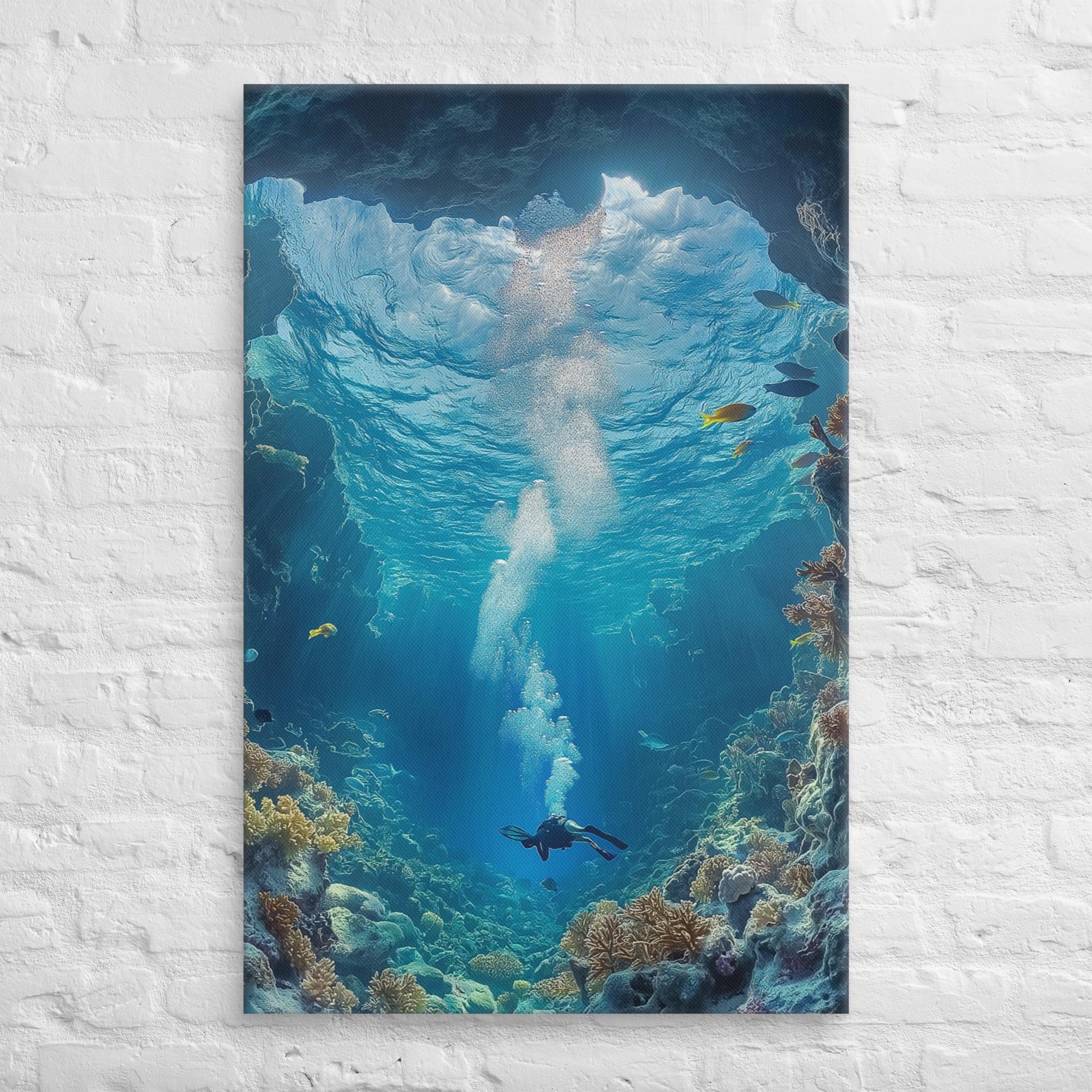 Exploring the Blue Abyss Canvas 26