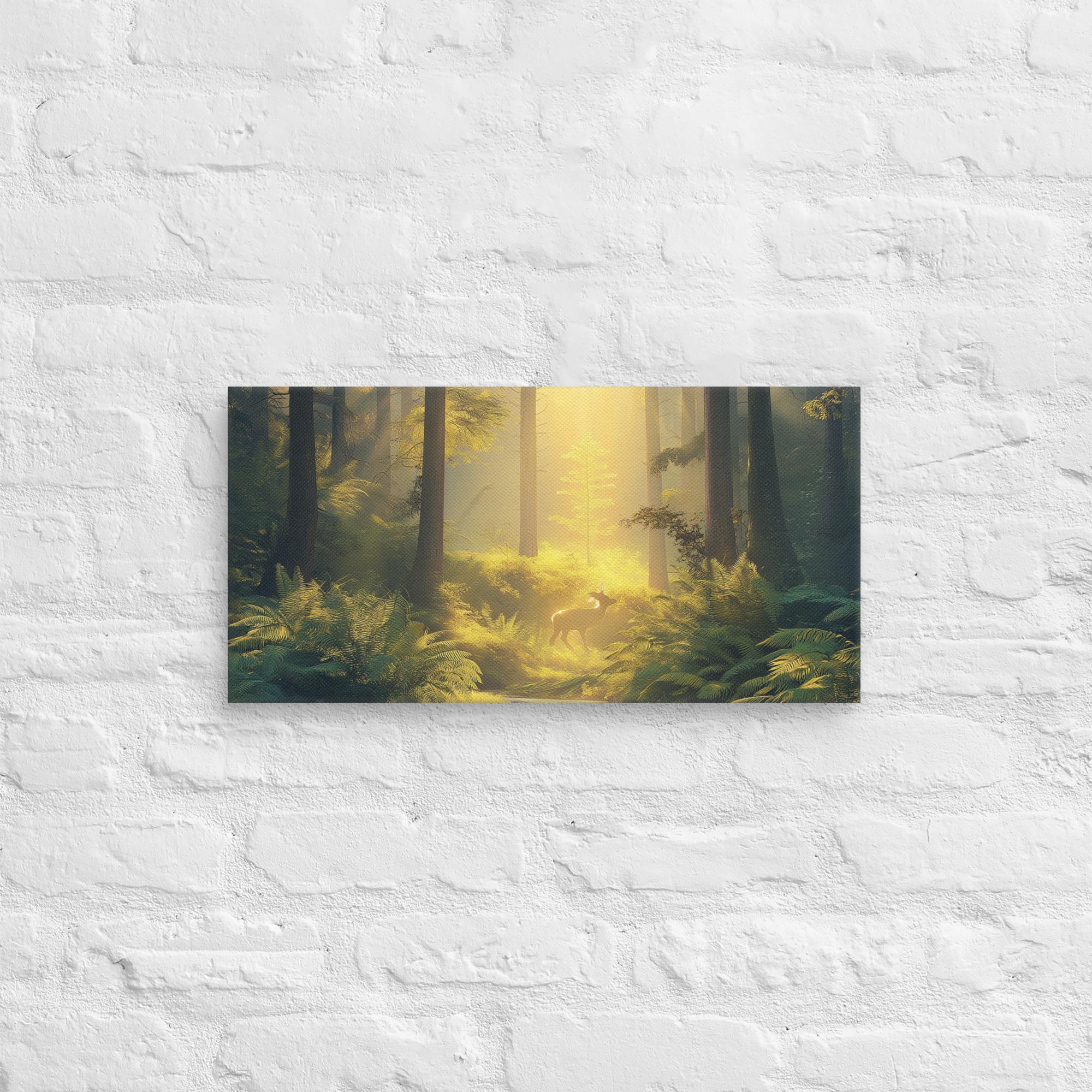 Golden Serenity, A Forest at Dawn Canvas 5