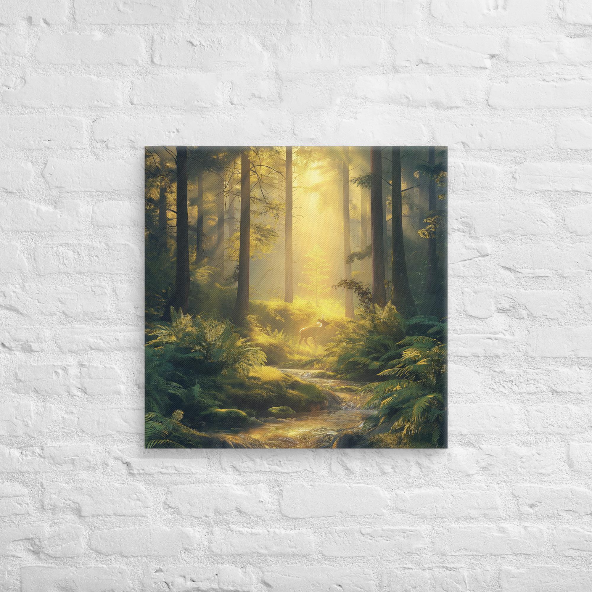 Golden Serenity, A Forest at Dawn Canvas 22
