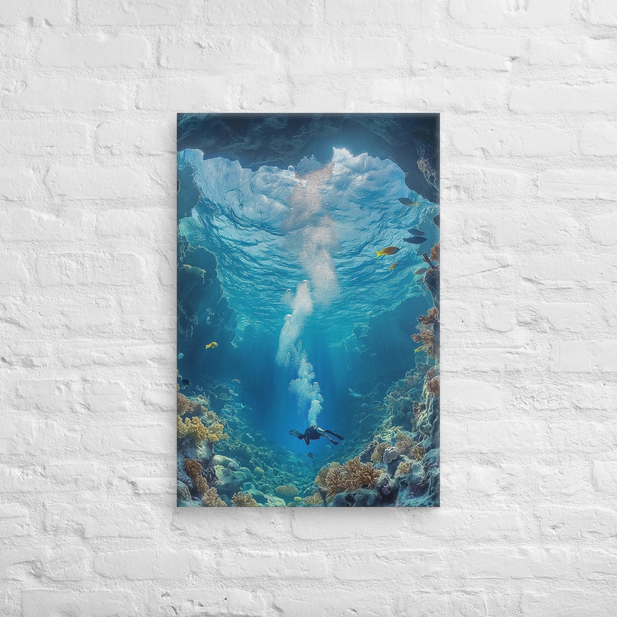 Exploring the Blue Abyss Canvas 18
